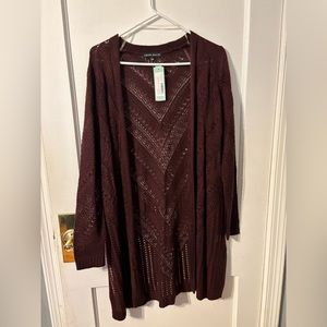 LOVE ELLIE BURGUNDY CARDIGAN